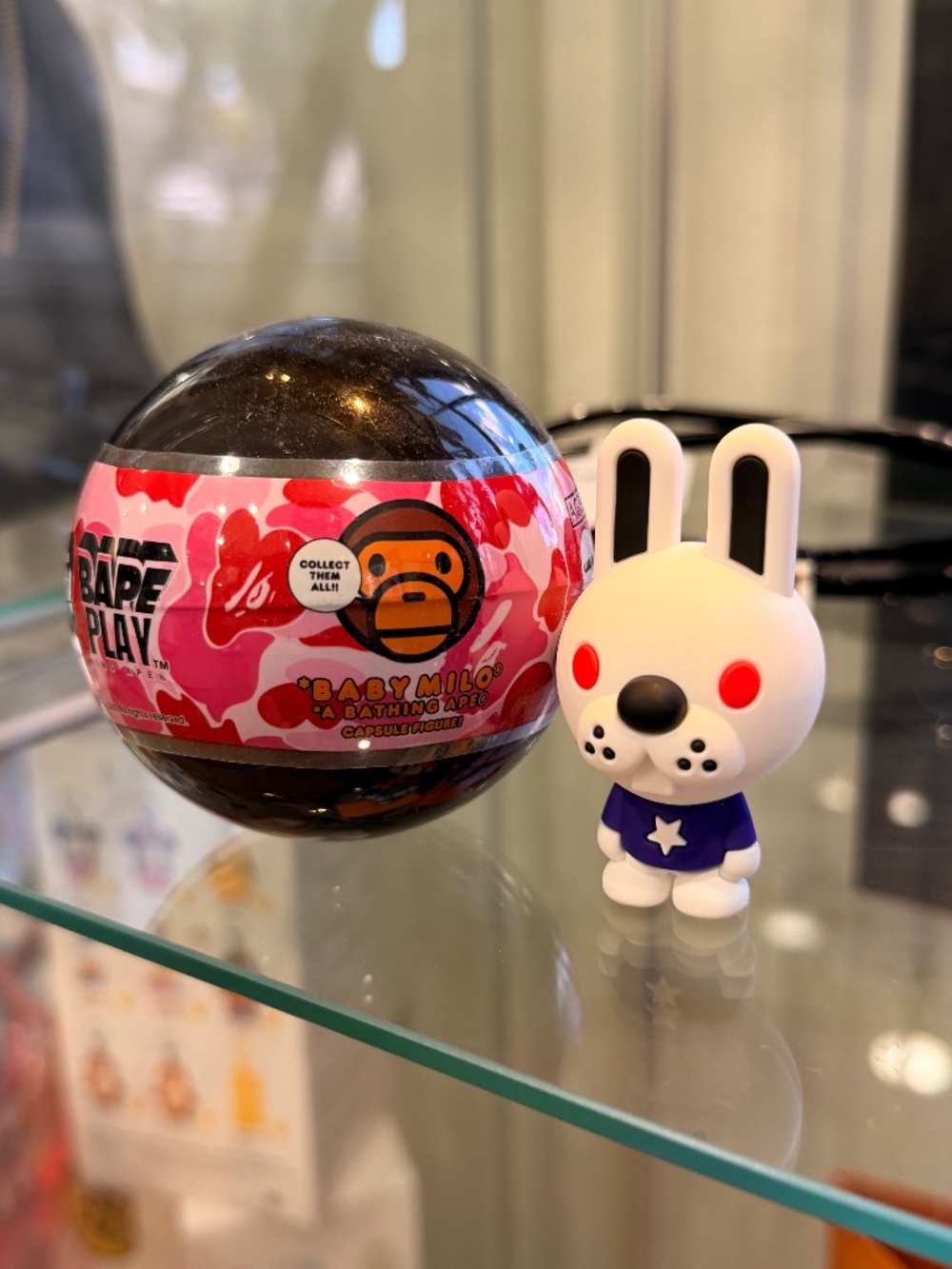 BAPE PLAY - Baby Milo Friends Capsule Figure - White Bunny Red Eyes - Brand New